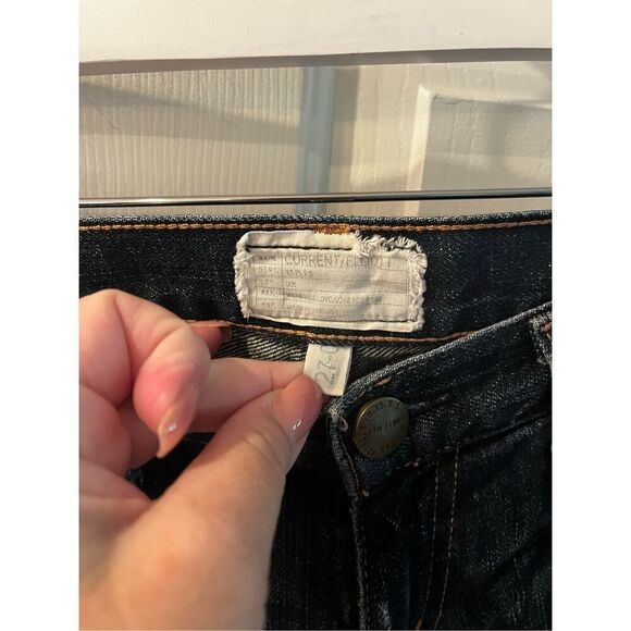 Current Elliott The Skinny Distressed Paint Splattered Jeans sz 27 EUC - Picture 11 of 14
